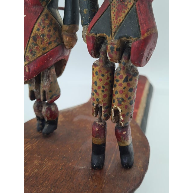 Wooden Folk Moving Toy Dancing Couple in Polychrome, 1900 For Sale - Image 6 of 15