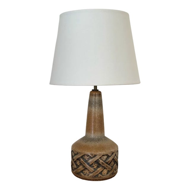 Modern Danish Blue and Brown Ceramic Table Lamp from Søholm, 1960s For Sale