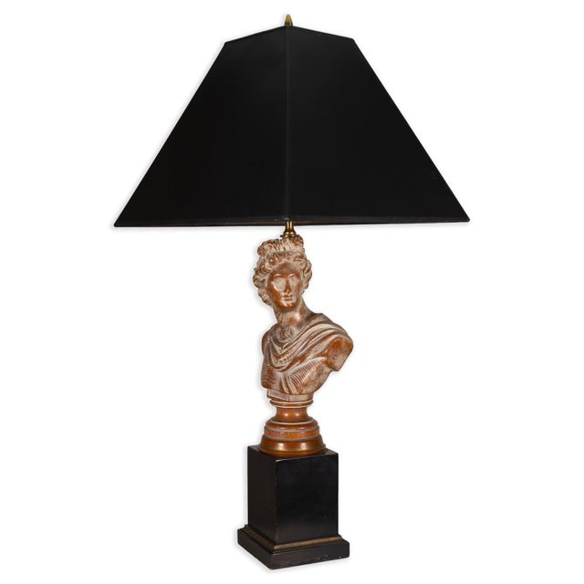 Neoclassical Pair of French Neoclassical Daphne & Apollo Oak Lamps For Sale - Image 3 of 9