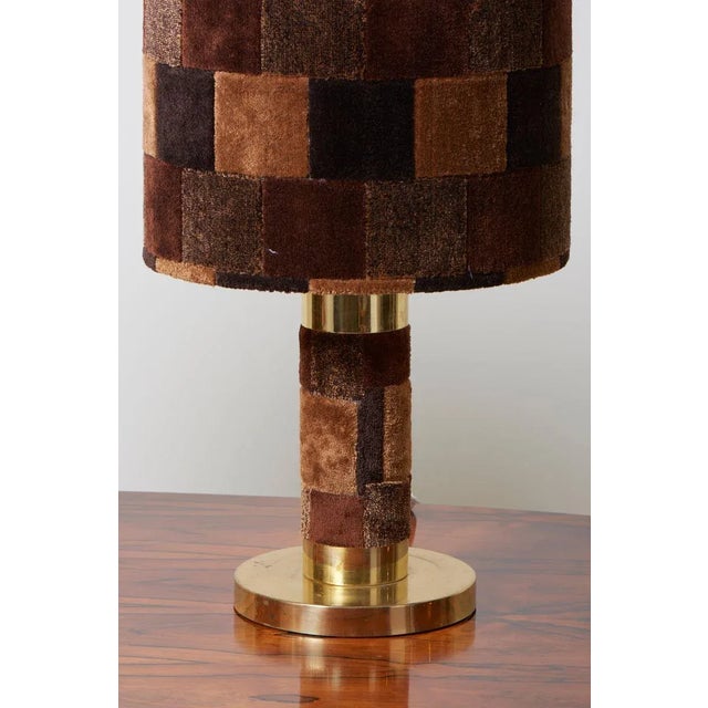 Metal Hollywood Regency Table Lamps in Brass and Rug, 1970s, Set of 2 For Sale - Image 7 of 9