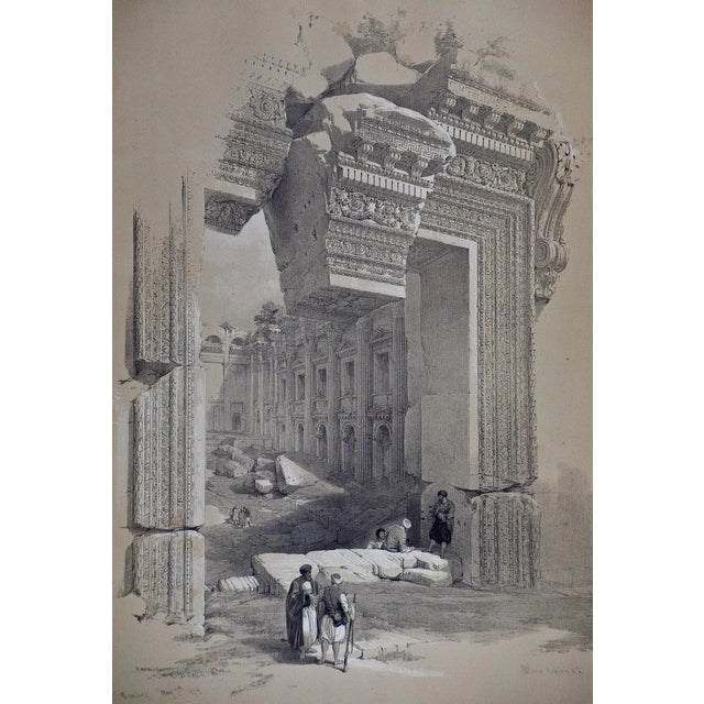 "The Doorway of Baalbec" is a 19th century full folio sized duotone lithograph, representing plate 81 in the Egypt and...