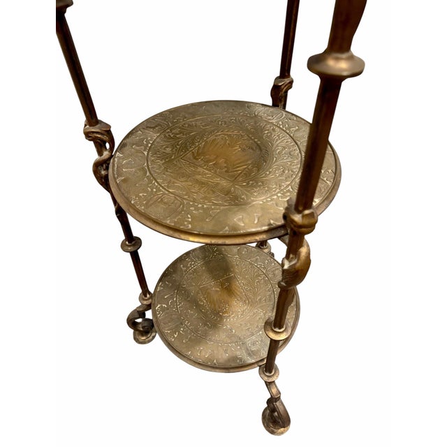 19th Century 19th Century Tiffany & Co. Attributed Bronze 3 Tier Plant Stand For Sale - Image 5 of 8