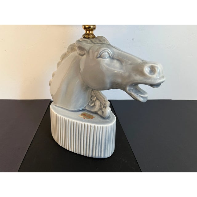 1950s Ceramic Roman Horse Head Lamp & Shade by Phil-Mar Lamps For Sale - Image 16 of 18