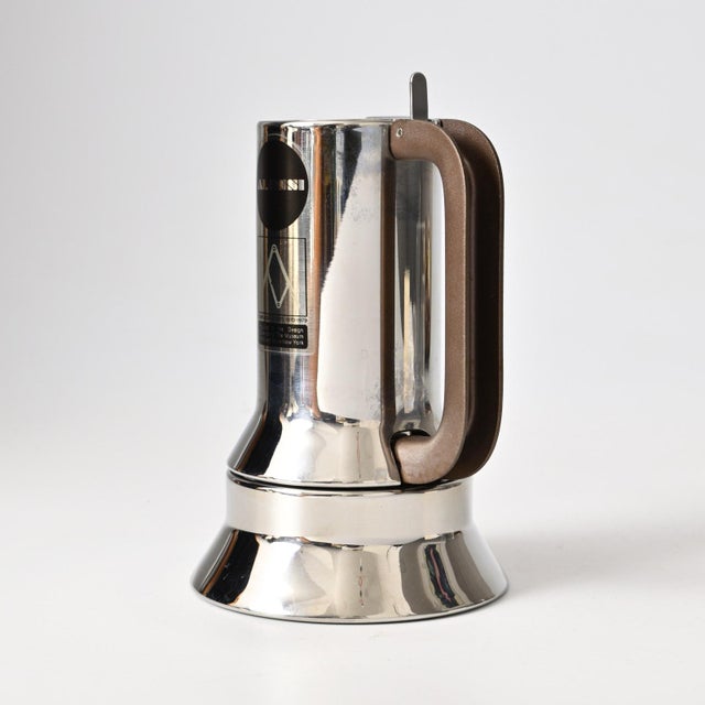 Alessi Italian Moka Coffee Maker in Stainless Steel by Richard Sapper for Alessi, 1980s For Sale - Image 4 of 13