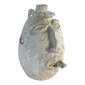 Pottery Face Jug, Signed