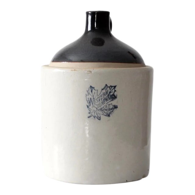 Antique Western Stoneware Crock Jug For Sale