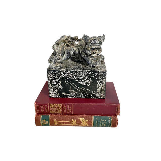 Chinoiserie Vintage Chinoiserie Soap Stone Foo Dog Ink Stamp Seal 6" W For Sale - Image 3 of 9