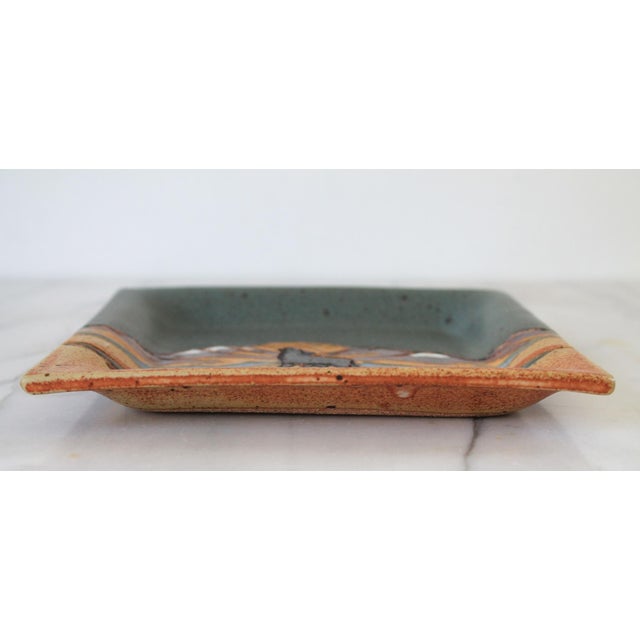 Late 20th Century Vintage Studio Art Pottery Howling Wolf Trinket Tray For Sale - Image 5 of 6