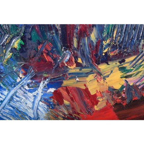Lars Bertle. Oil on panel. “Blandat landskap”. Abstract landscape composition. 1950s/60s An expressive, coloristic...