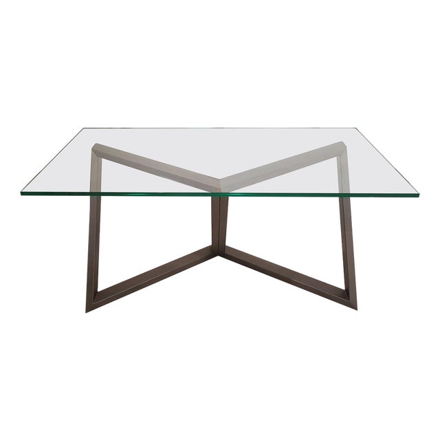 Rebis Iron Table with Crystal Top by Nato Frascà, Italy, 1970s For Sale