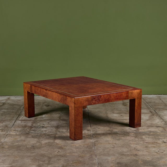 Jeff Knight Leather Coffee Table For Sale - Image 10 of 18