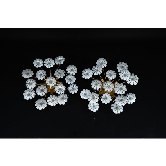 Murano White Flower Ceiling Lamps, Italy, 1980s, Set of 2 For Sale - Image 18 of 18