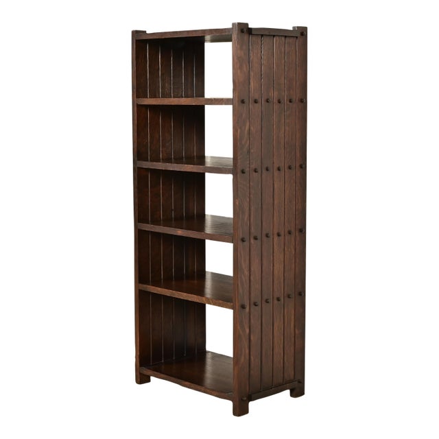 Stickley Brothers Style Antique Mission Oak Arts & Crafts Bookcase or Magazine Rack, Circa 1910 For Sale