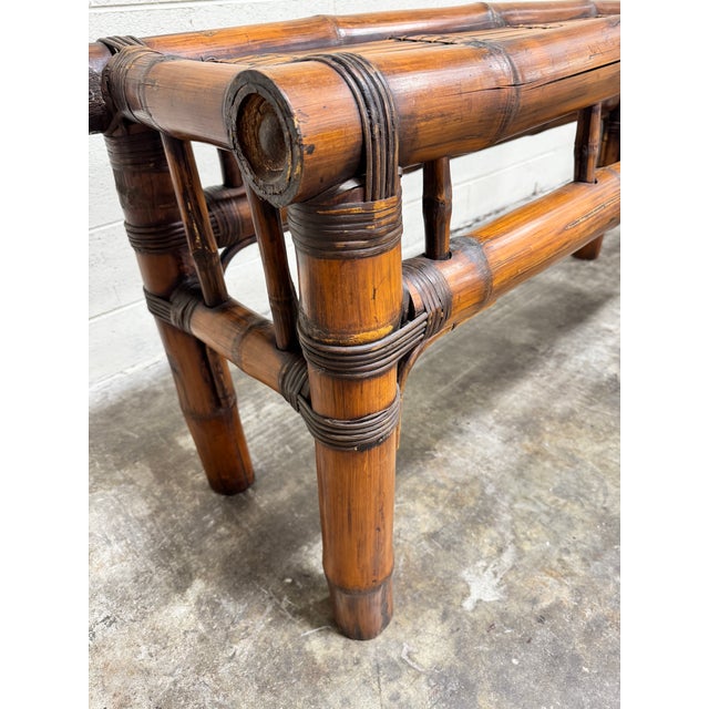 1970s Oversized Elephant Bamboo Console For Sale - Image 5 of 9