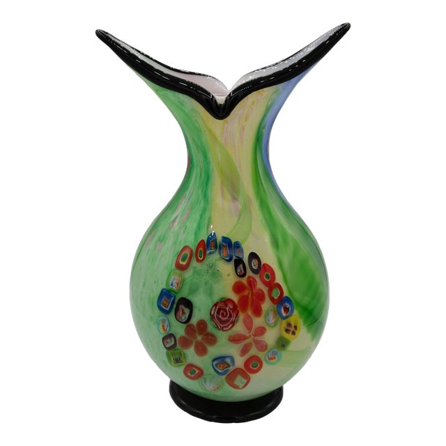 Vintage Murano Art Glass Vase - Seguso Vetri d'Arte - 15" H For Sale