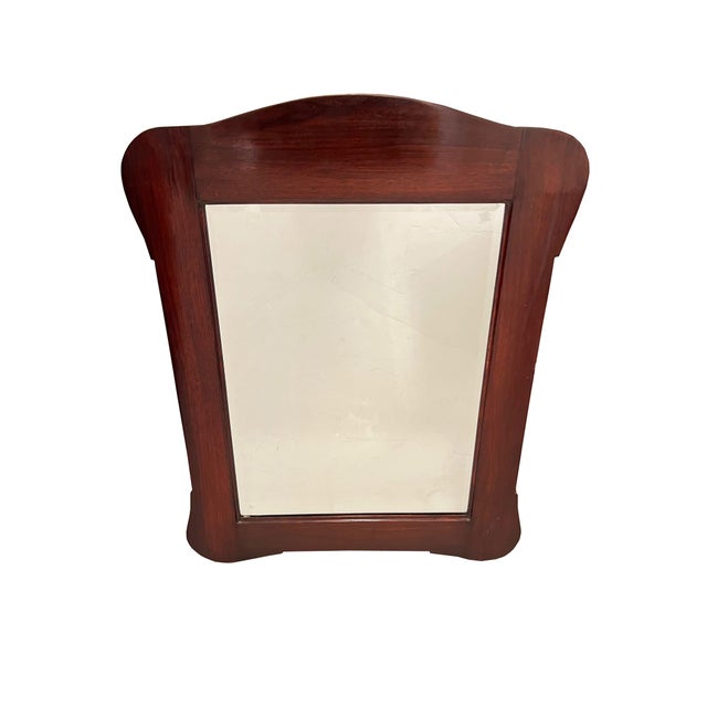 Original Art Nouveau Mirror (No. 309) Simple original mirror, made around 1910. Faceted mirror. Stained rosewood, hand-...