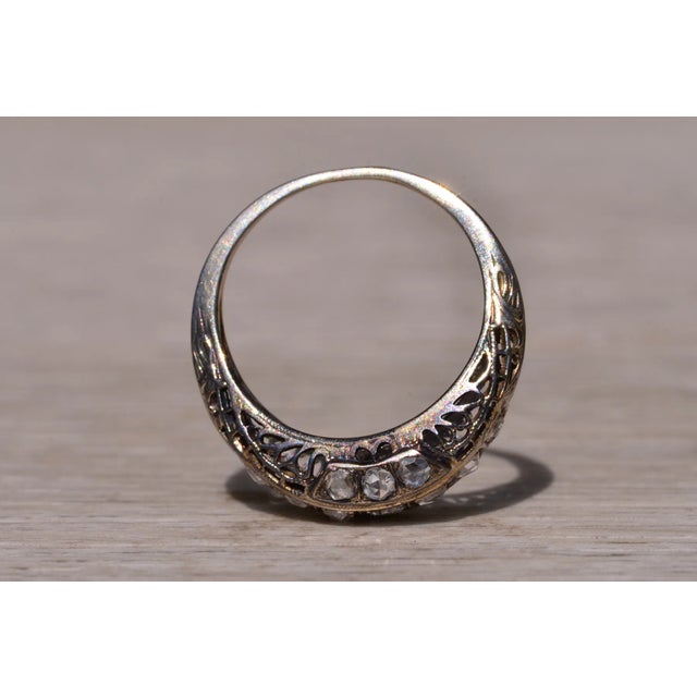 The Double Springs: Antique White Gold Art Deco Rose Cut Diamond Ring For Sale - Image 10 of 11