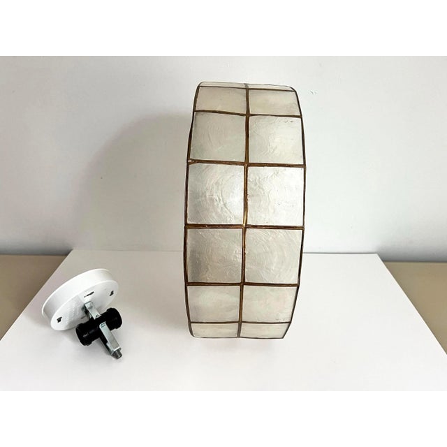 Mid Century Capiz Shell Ceiling Light For Sale - Image 15 of 16