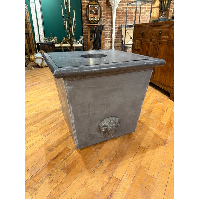 A substantial French lead and zinc garden planter or architectural jardinière, likely dating to circa 1920 or earlier,...