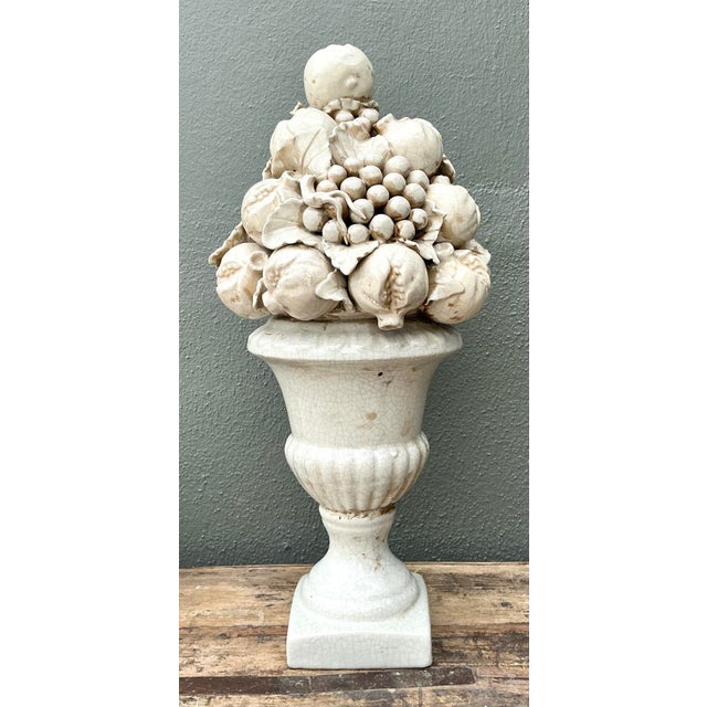 This exquisite vintage Italian glazed ceramic topiary is a masterclass in Mediterranean artisanal tradition, blending...