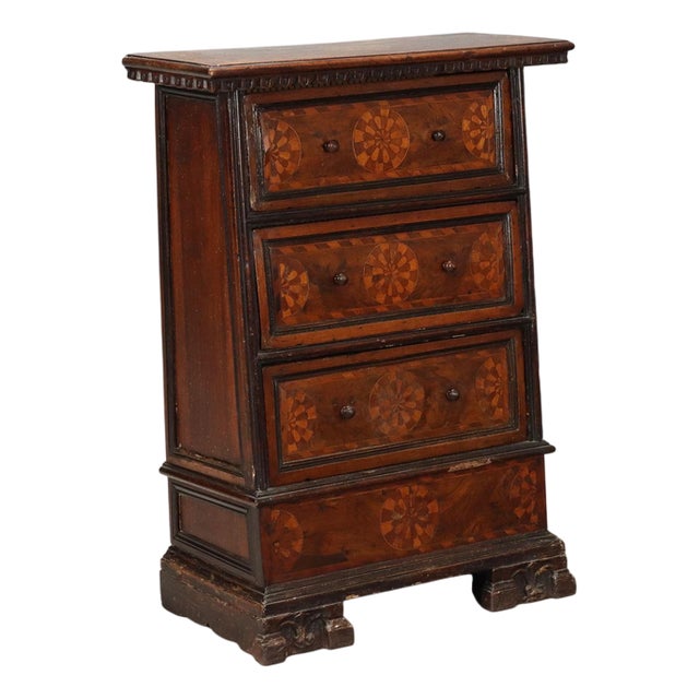 Baroque Walnut Bedside Table For Sale