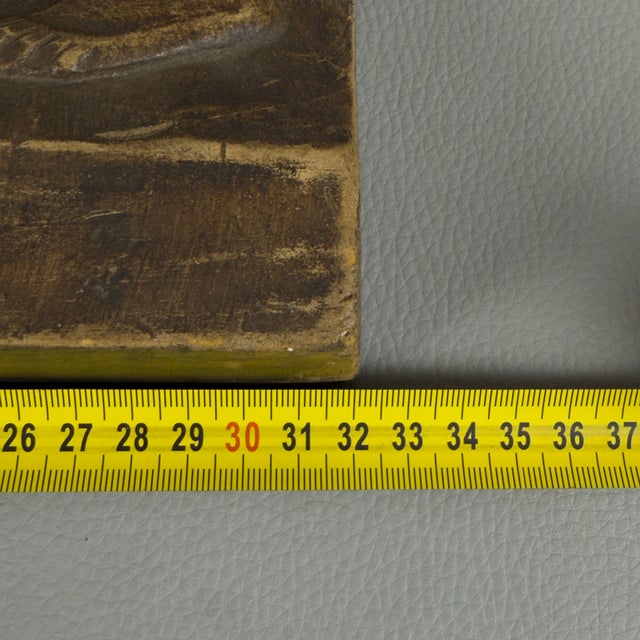 High Relief Falconer Sculpture Panel in Wood by P. Conforti, 20th Century For Sale - Image 9 of 12