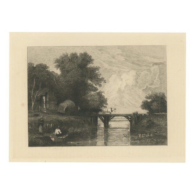 Léon Gaucherel, The Wooden Bridge, 1875, Etching For Sale