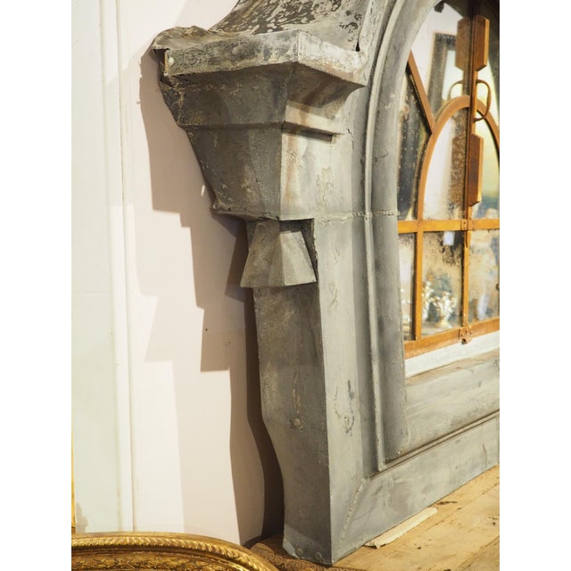 A Monumental 19th Century French Zinc Window Dormer Mirror For Sale - Image 15 of 18