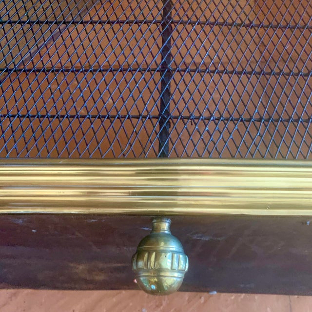 Antique English Brass and Wirework Fender For Sale - Image 16 of 18