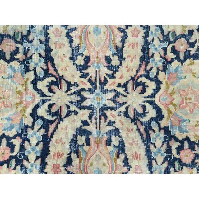 1940 Blue Antique Persian Kerman Rug For Sale In New York - Image 6 of 12