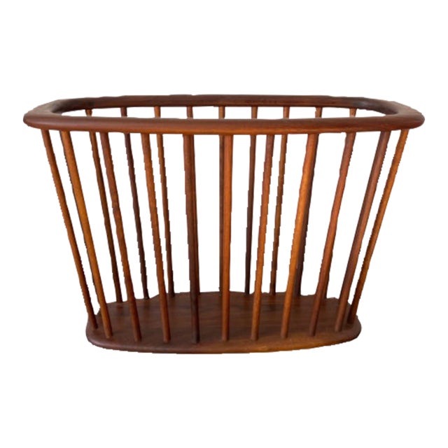 1960s Arthur Umanoff Walnut Magazine Rack For Sale