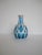 Sky Blue Czech Bohemian Blue and White Vase Overlay Cut Art Glass For Sale - Image 8 of 11