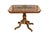 An Italian walnut and mahogany center table from the 19th century with floral marquetry and quadripod base. This exquisite...