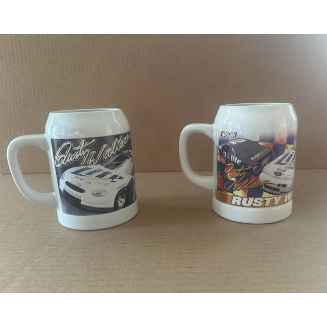 Rusty Wallace Nascar Beer Mugs — A Pair For Sale - Image 4 of 4