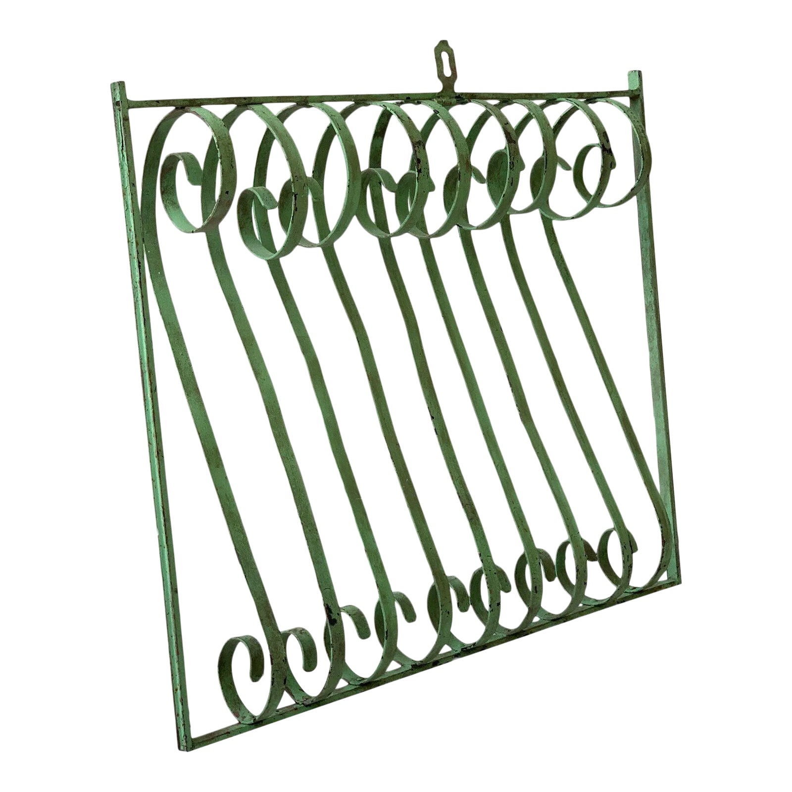 Antique Light Green Architectural Salvage Window Grate Scroll | Chairish