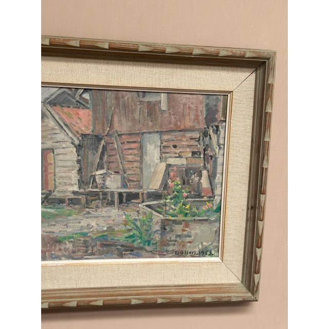 Edvin Ollers, Gårdsmotiv, 1950s, Oil on Canvas, Framed For Sale - Image 8 of 18