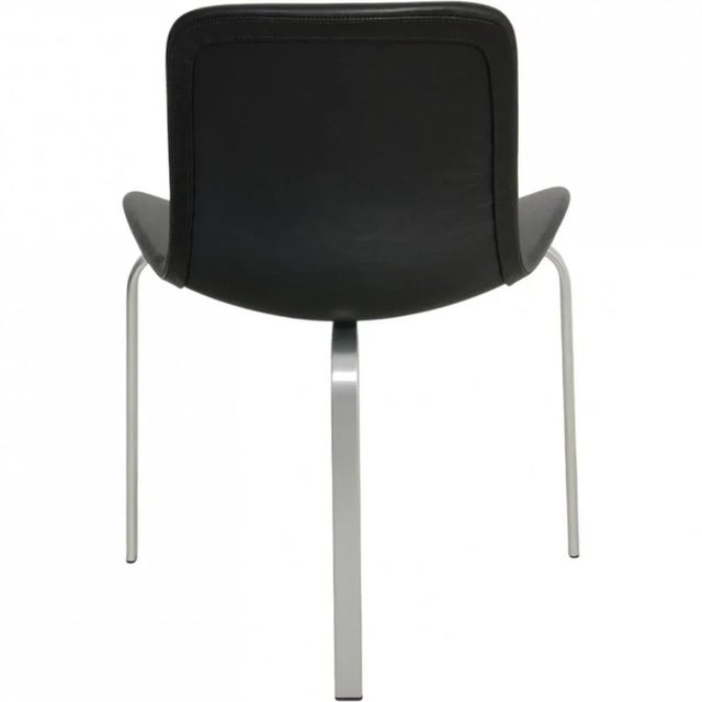 PK-8 Chair in Black Nevada Leather by Poul Kjærholm, 1990s For Sale - Image 3 of 14