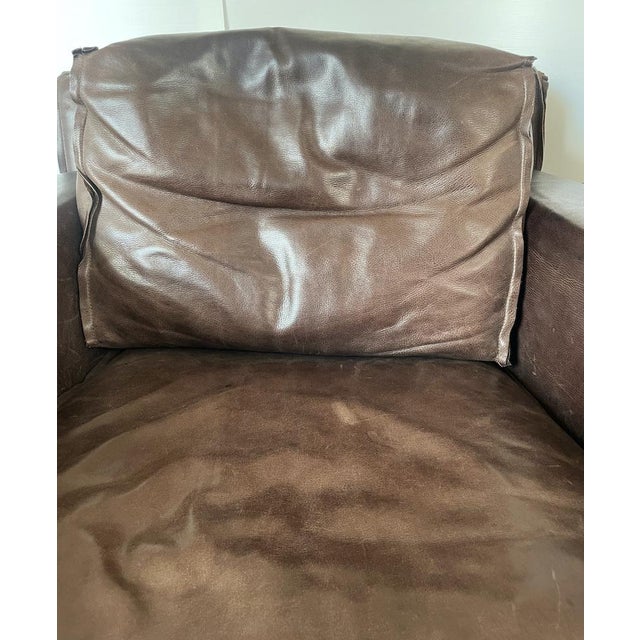 Brown Leather Armchair, Italy, 2000s For Sale - Image 11 of 18