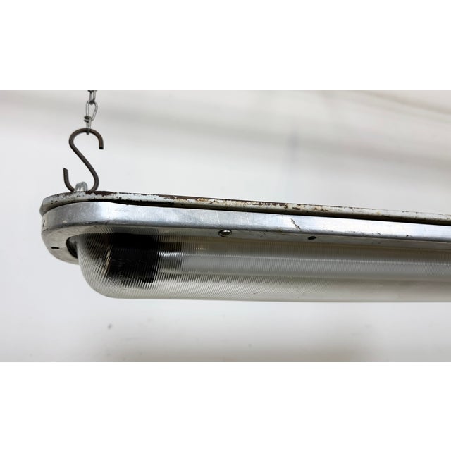 Industrial Aluminium Hanging Tube Light, 1970s For Sale - Image 4 of 18