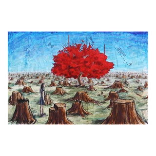 The Roots of Insight - Original Mixed Media Surrealist Original Artwork by Robert Lebsack For Sale