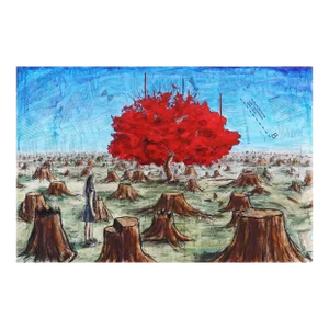 The Roots of Insight - Original Mixed Media Surrealist Original Artwork by Robert Lebsack