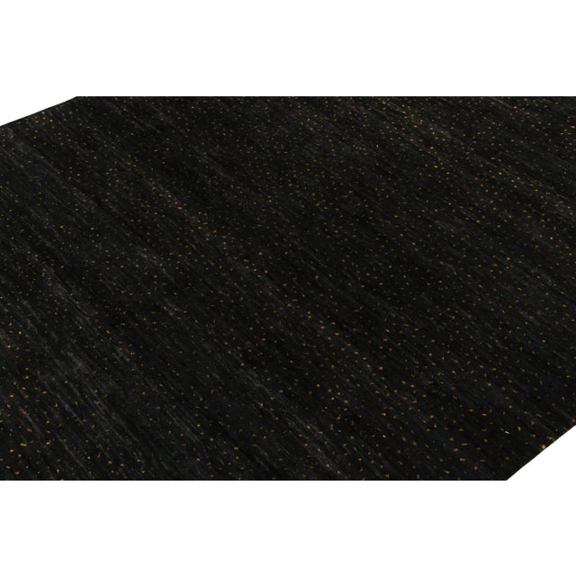 Rug & Kilim’s Contemporary Rug in Black With Gold Dots Pattern For Sale In New York - Image 6 of 7