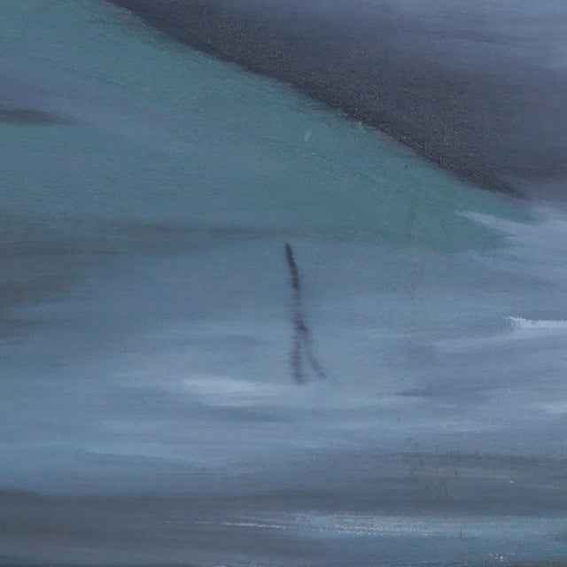 Abstract Mid Century Surrealist Nocturnal Tide Islands God Symbolism Landscape by Marguerite Blasingame For Sale - Image 3 of 6