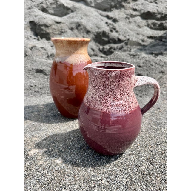 Studio Pottery Jug in Reddish-Brown with White Foam Glaze from Töpferhof Römhild, Germany, 1960s For Sale - Image 9 of 15