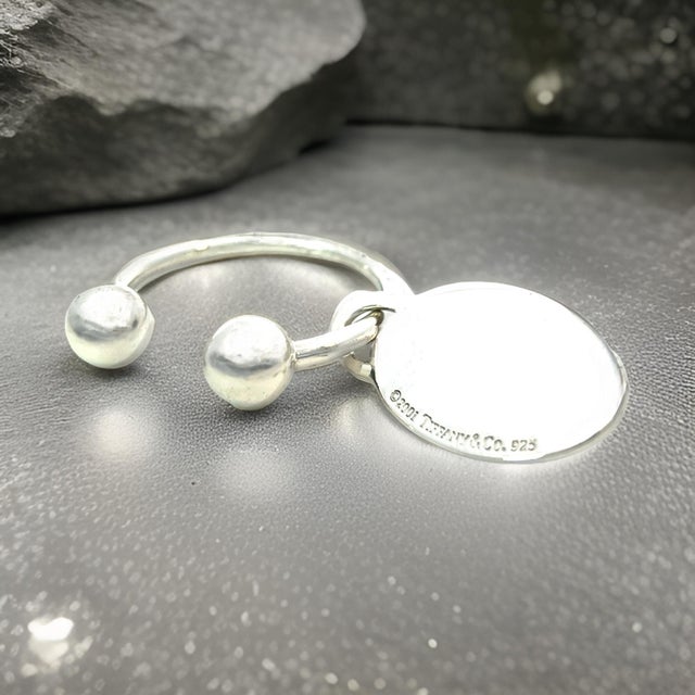 1990s Tiffany & Co Estate Hanging Ornament Keychain Sterling Silver For Sale - Image 9 of 9