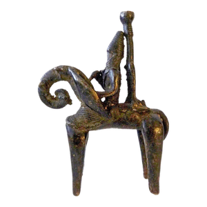 Vintage African Dogon Bronze Horseman Cast Handmade Mali 5.5" H
