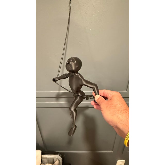 Climbing Man Big 10 Inches Tall Black Wall Art Position 1 Black For Sale In Miami - Image 6 of 6