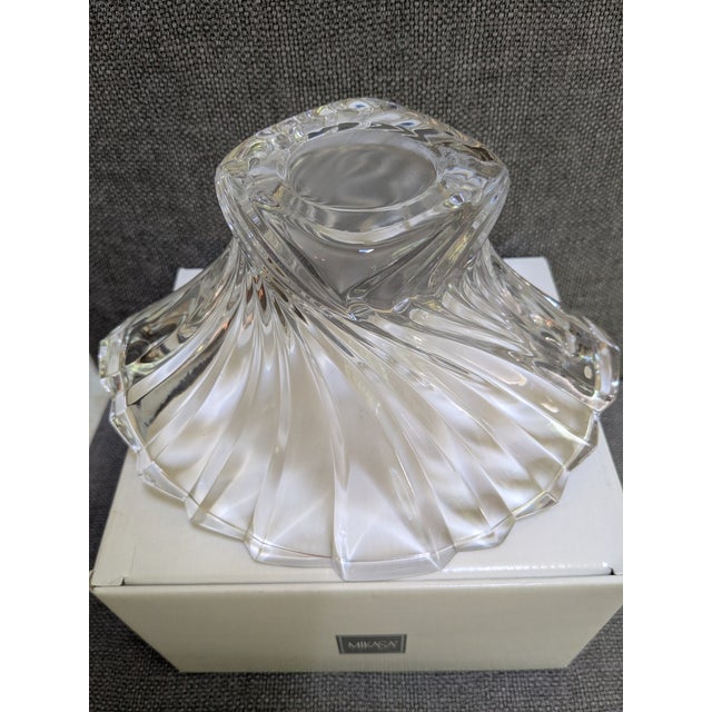 1980s Mikasa Flores Flair Crystal Bowl With Box For Sale - Image 5 of 11