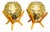 Mid-Century Wood and Yellow Glass Table Lamps, Czech, 1970s, Set of 2 For Sale