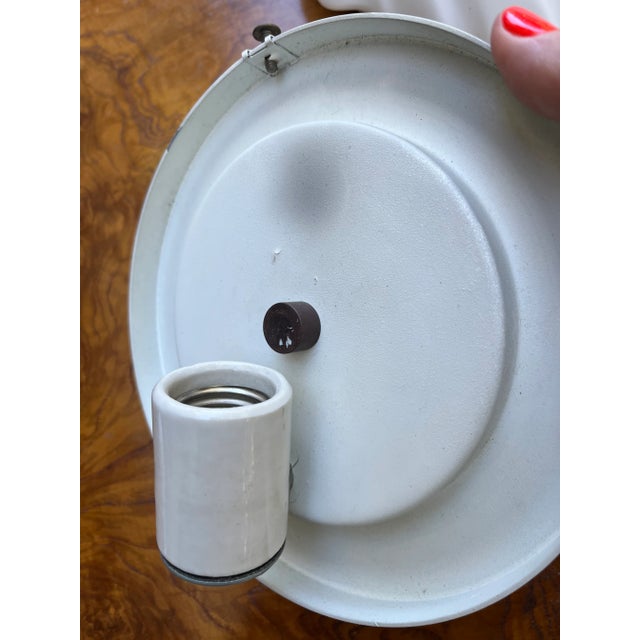 Mid Century German Glass Opaline Shell Sconces- a Pair For Sale - Image 9 of 12